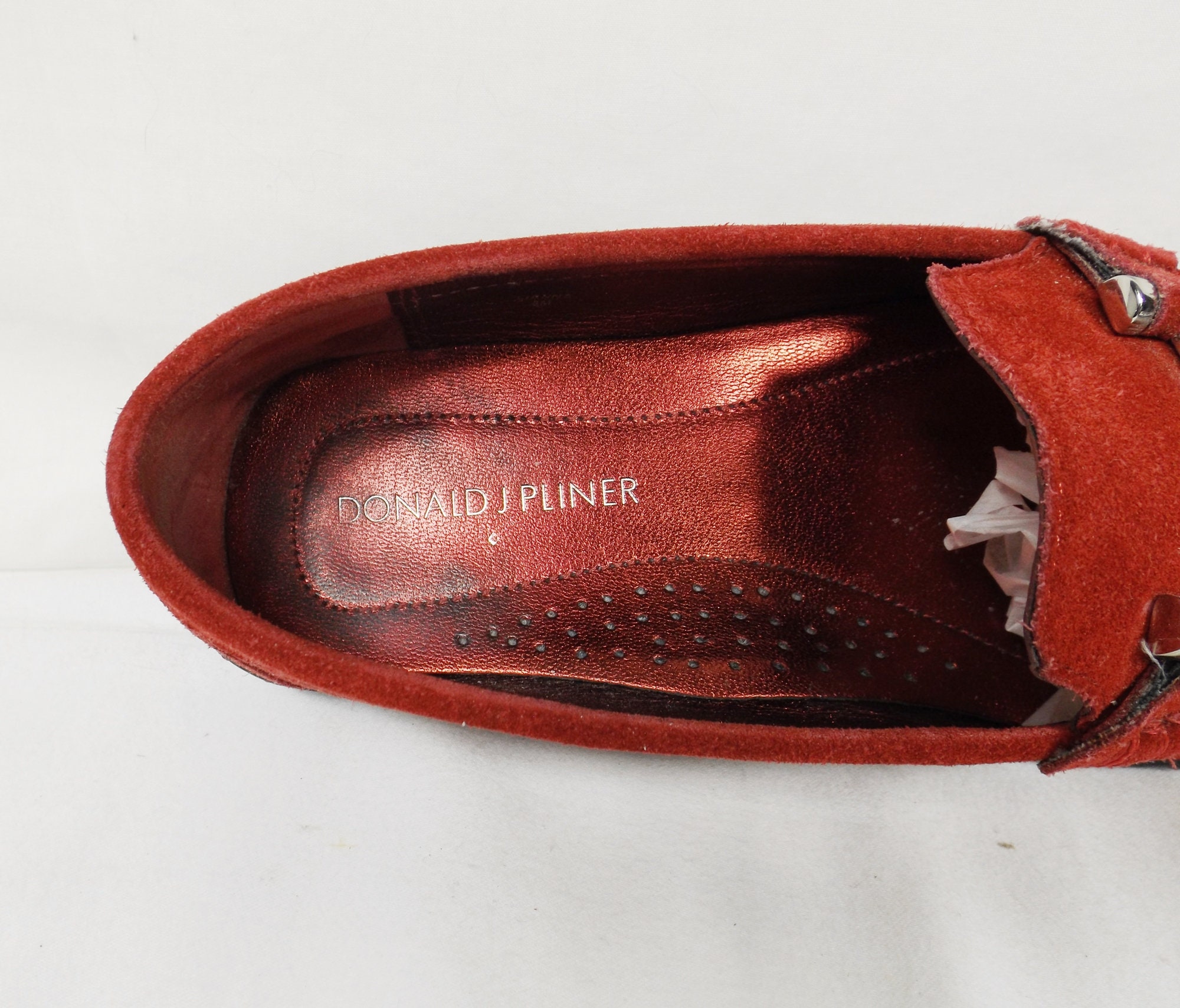 DONALD J. PLINER Red Suede Leather Driving Mocs Loafers U.S.  display picture 3