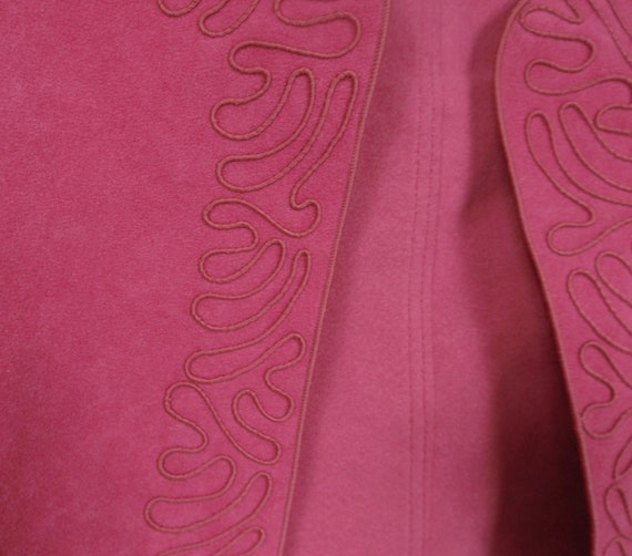 ULTRASUEDE Raspberry Vest with Fancy Couching US … - image 4