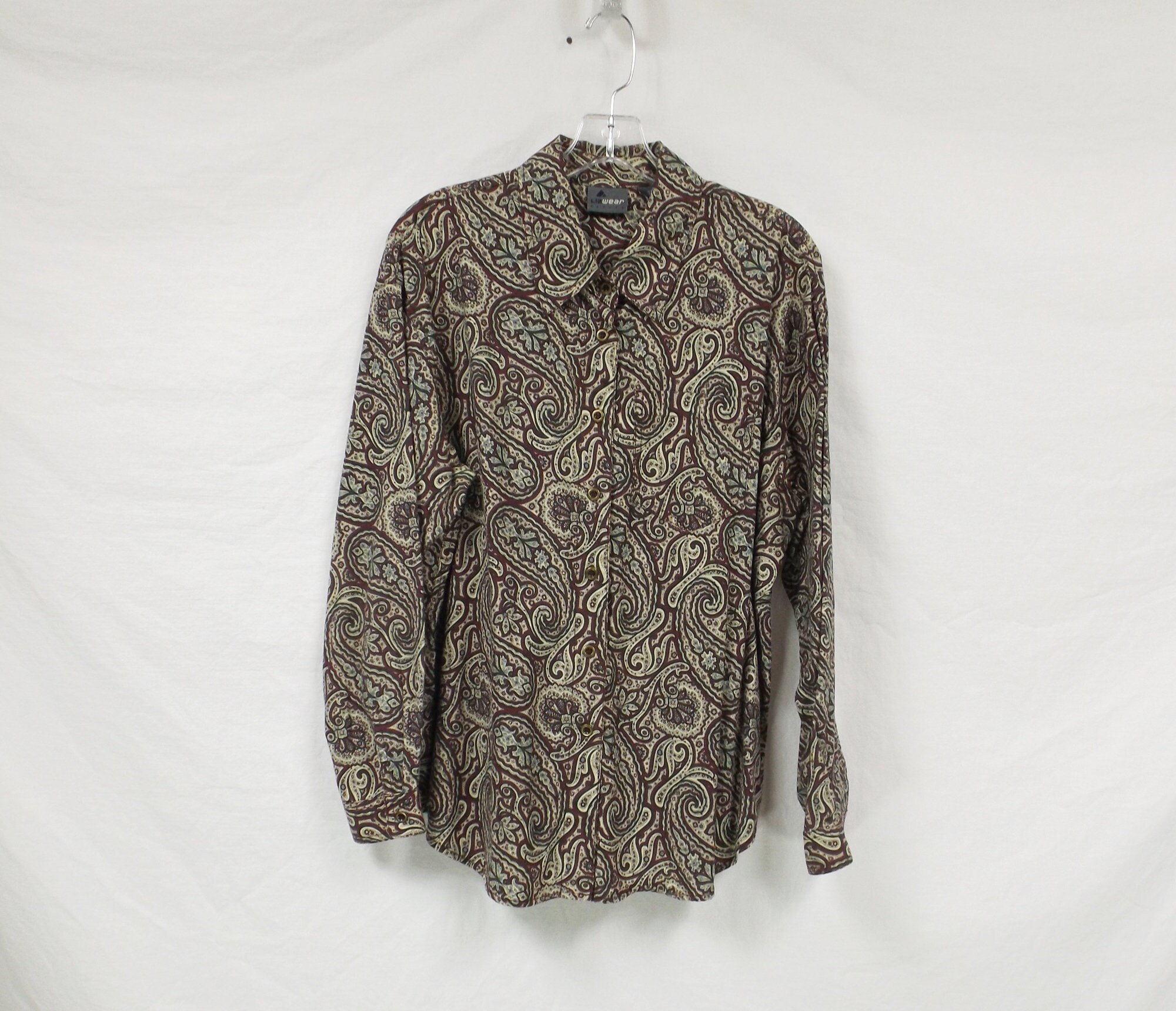 Chemise Liz & Co Imprimé Paisley Boutonnée Taille M - Coton, Manches Longues, Occasion Très Bon État