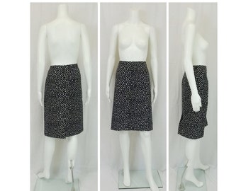 Jupe Talbots Petites Pois Noire Et Blanche - Taille 6P - Soie Doublée - État Impeccable