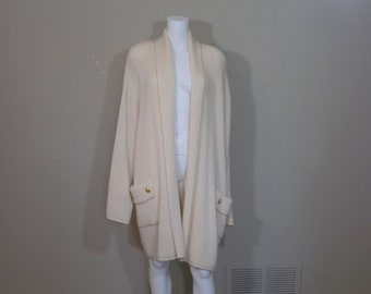 ESCADA Ivory Mohair Wool Blend Sweater Size 44 Plus Size