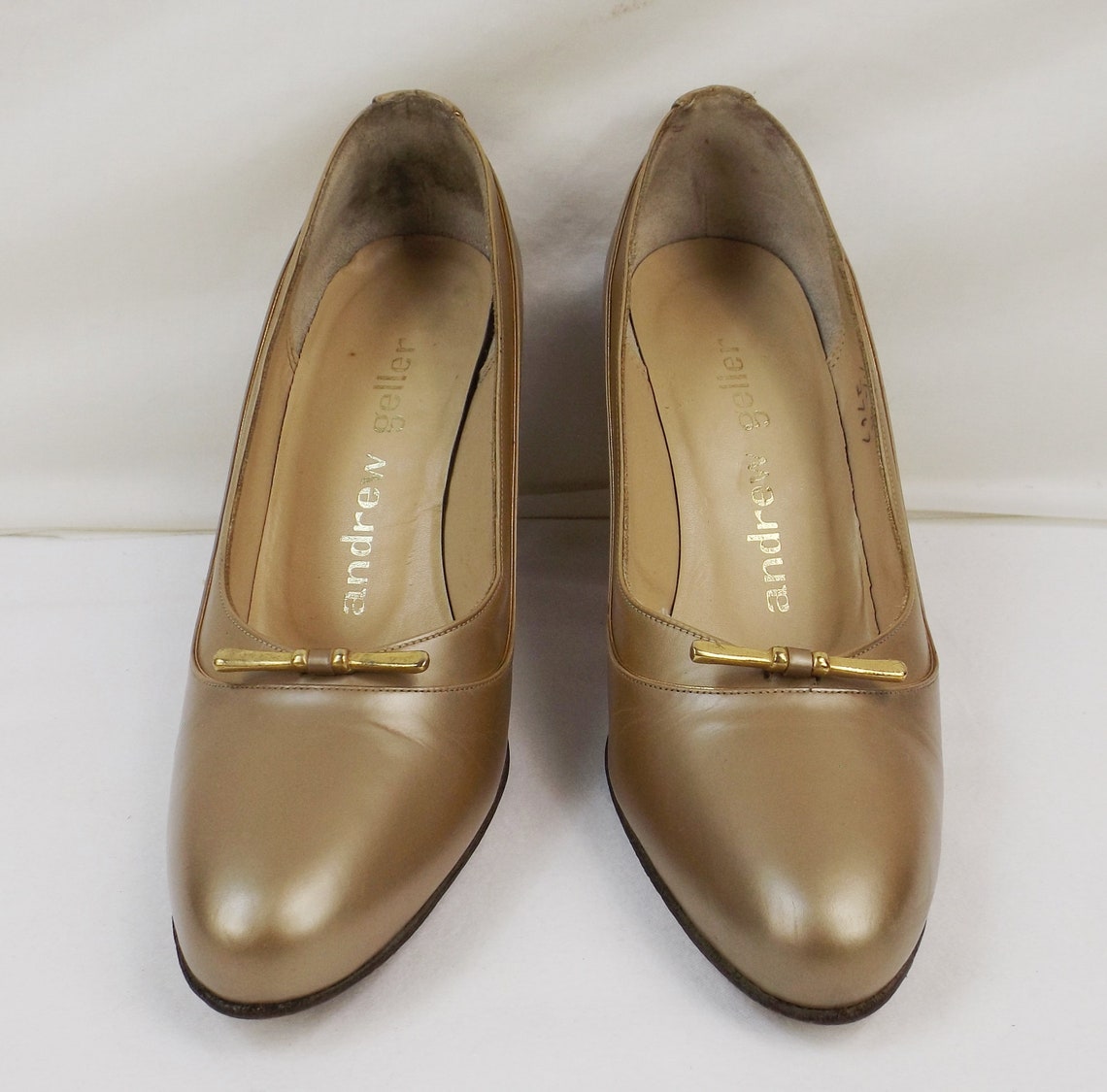 ANDREW GELLER Gold on Gold Leather Pumps US Size 7-1/2 N - Etsy