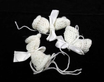 3er Set Drei hand gestrickte Jingle Bells