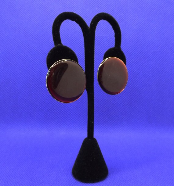 Translucent Red Post Earrings - image 3