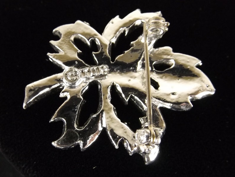 TOP for WEISS Aurora Borealis Crystal Maple Leaf Brooch
