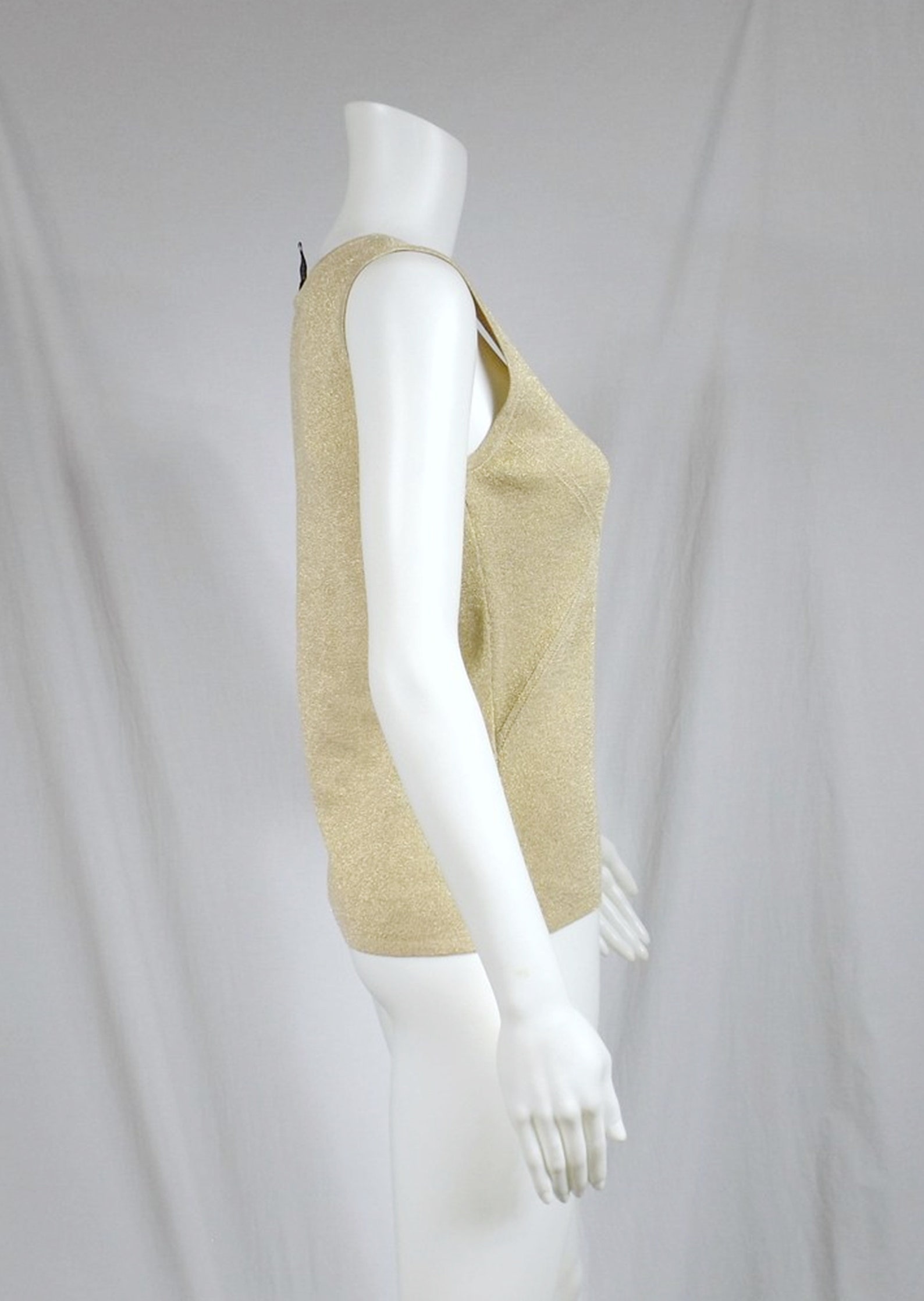 D.F.A. Silk Blend Gold Lame Sleeveless Sweater US Size Small S - Etsy