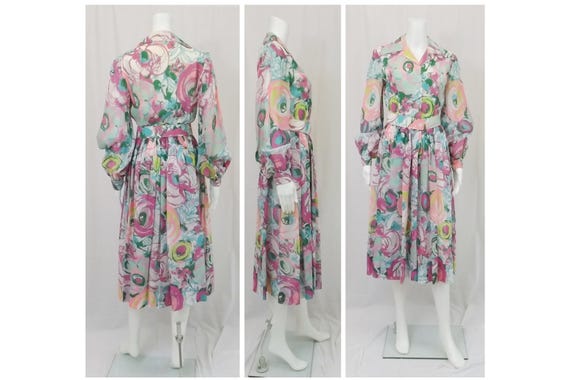 1960's Custom Handmade OOAK Mod Cotton Print Dress