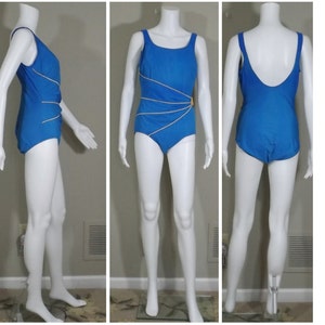 ROXANNE Royal Blue and White One Piece Swimsuit US Size 16 38D