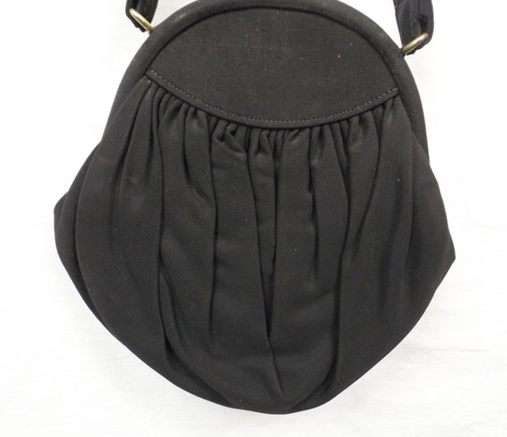 Very Vintage Black Silk Faille Handbag - image 3