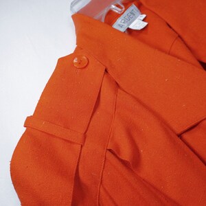 ARGENTI 100% Noil Silk Orange Shirt Dress Size 6 image 5