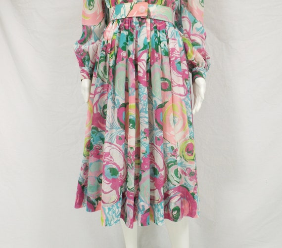 1960's Custom OOAK Mod Floral Cotton Print Dress … - image 5