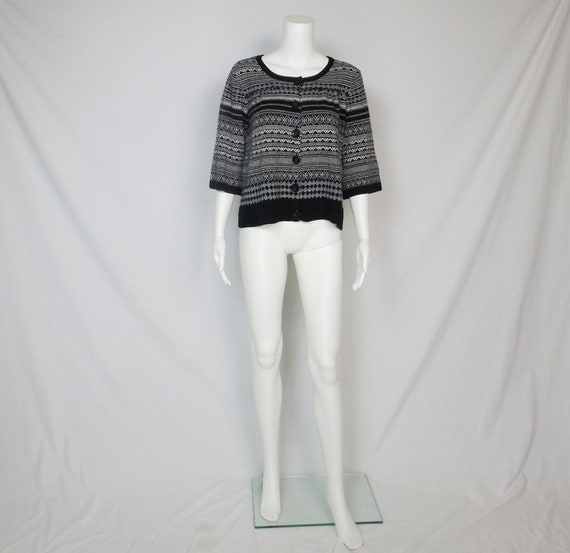 STYLE & CO. Black and White Cardigan U S Size P L Petite Large