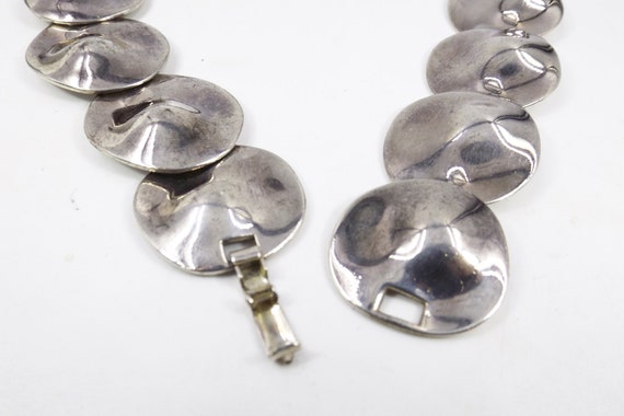 Wearable Art - Modernist Disc Silver Necklace - image 6