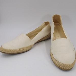 Natural Cotton Color Canvas Espadrille US Size 9-1/2 M 9.5M