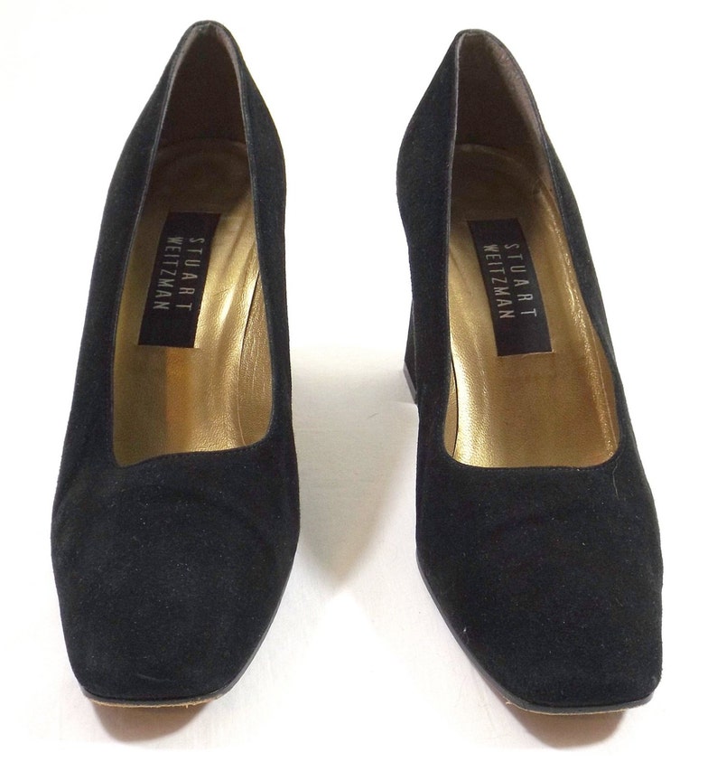 STUART WEITZMAN Black Suede Leather Pumps Size 71/2B 7.5M Etsy