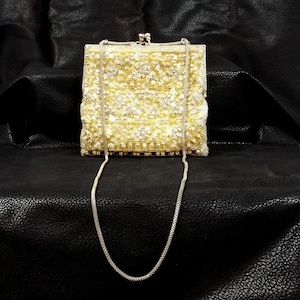 WALBORG Evening Bag Prong Set AB Crystals and Glass Beads