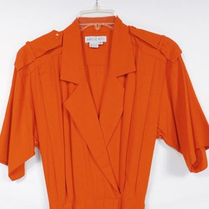 ARGENTI 100% Noil Silk Orange Shirt Dress Size 6 image 3