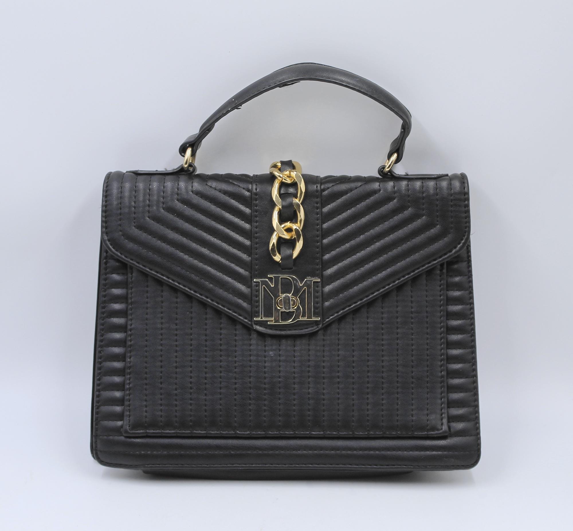 Badgley Mischka Vintage Black Quilted Backpack Badgley Mischka Bag Quilt Mini Flap Black & Pearls CROSSBODY  main image 3
