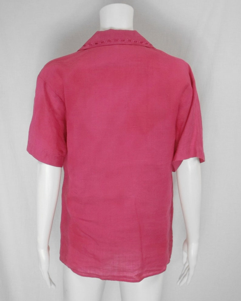 ALLISON TAYLOR Hot Pink Linen Blouse US Size Small or Medium - Etsy
