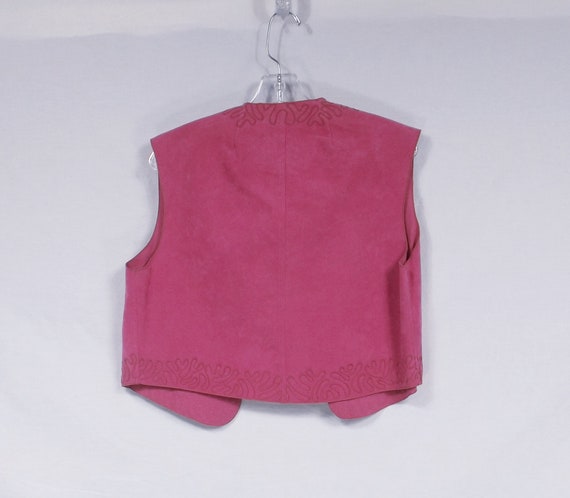 ULTRASUEDE Raspberry Vest with Fancy Couching US … - image 2