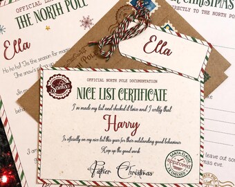 Lapland Invite Pack, Personalised Letter From Santa, Father Christmas Letter, Letter to Santa, Nice List Certificate, Stocking Filler.