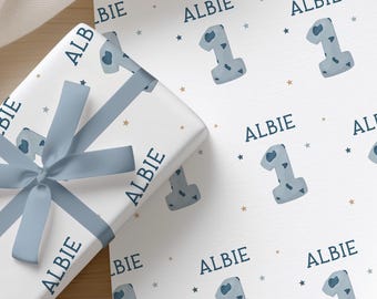 Papel de regalo de cumpleaños, papel de regalo personalizado con nombre y edad, papel de regalo de cumpleaños infantil, papel de regalo para cualquier edad.