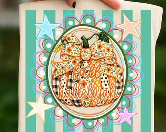 PNG de Aleluya de Otoño, PNG de Lazo de Calabaza Floral Coqueta, Diseño Cristiano de Sublimación de Otoño, Descarga PNG de Acción de Gracias de Otoño