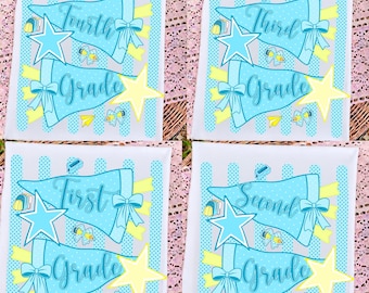 Paquete PNG de Neon Preppy para la vuelta al cole, Bandera PNG de banderín, Diseño para el primer día de clases,