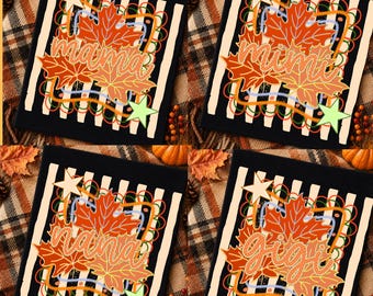 Fall Mama PNG Bundle, Mimi Gigi Nana PNG, Autumn Family Names, Fall Leaves Sublimation Design, Digital Download