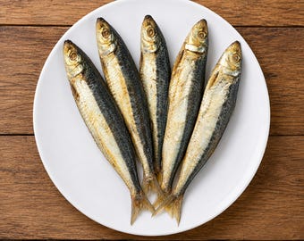 Oven Dried Salted Spotted Sardinella Fishes, Hurulla Karawala, Traditional Seafood for Cooking and Recipes