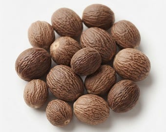 Ceylon Nutmeg with Shell ( Sadikka ), Dried Nutmeg Spice for Cooking, Baking and Seasoning