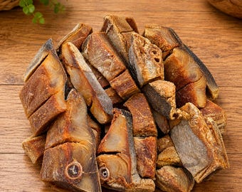 Oven Dried Salted Queen Fish Cubes, Katta Karawala, Traditional Seafood for Cooking and Recipes