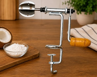 Stainless Steel Coconut Grater Scraper Shredder with Safety Cover, Table Clamp Kitchen Tool