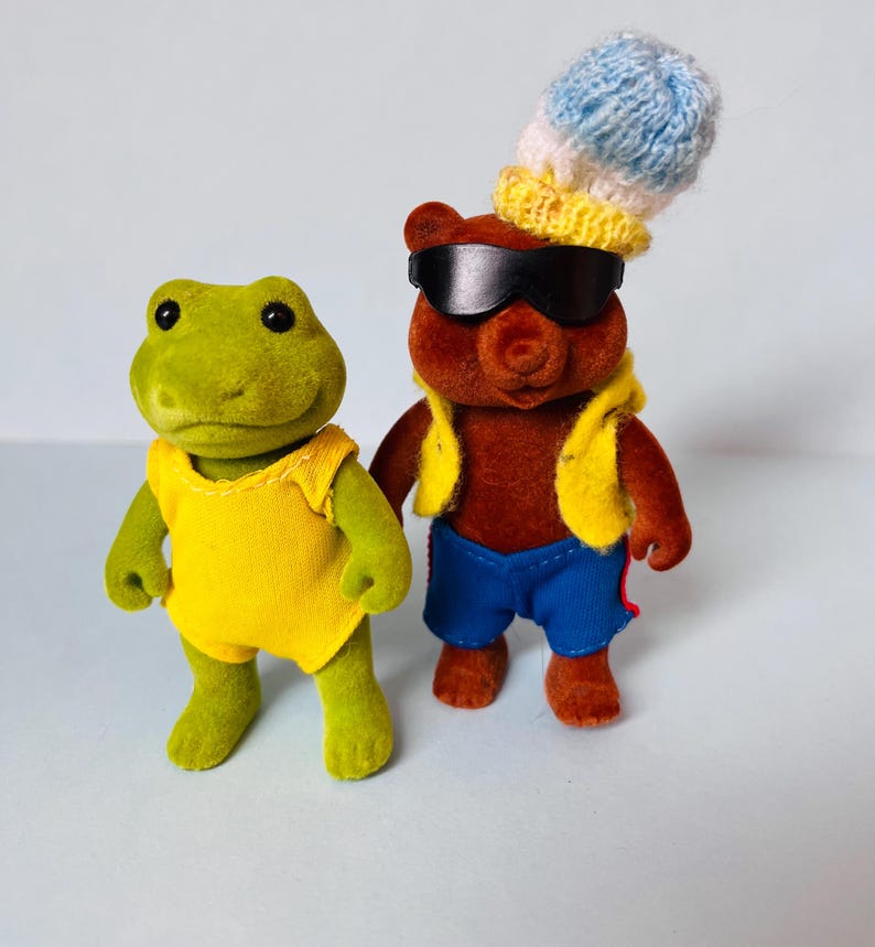 1990s Vintage Sylvanian Forest Families, Barenwald Frog and Bear Friends Rare image 2