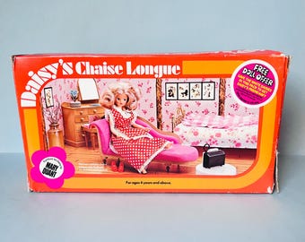 1970s Vintage Daisy Mary Quant Doll Chaise Longue Playset with Original Box