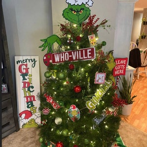 Grinch - Tree Topper - Wreath Attachment - Ornament - Green Hand - Grinch Christmas Tree - Christmas Tree Prop - Grinch Theme and decor