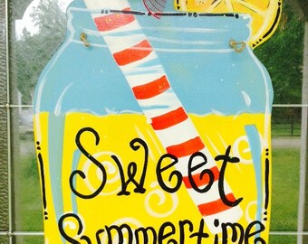 Lemonade Mason Jar Door Hanger