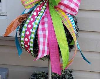 Decorative Ribbon Bow Accent for Topiary, Lantern, Wreath, Door Hanger and Home Decor