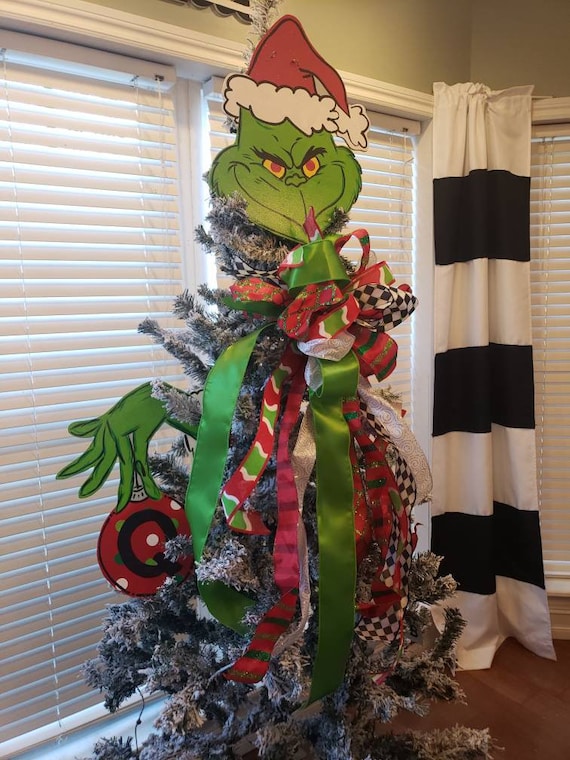 Grinch Tree Grinch Christmas Tree Grinch Tree Topper Grinch Ornaments  Complete Grinch Tree Decorated Grinch Christmas Tree Decor 