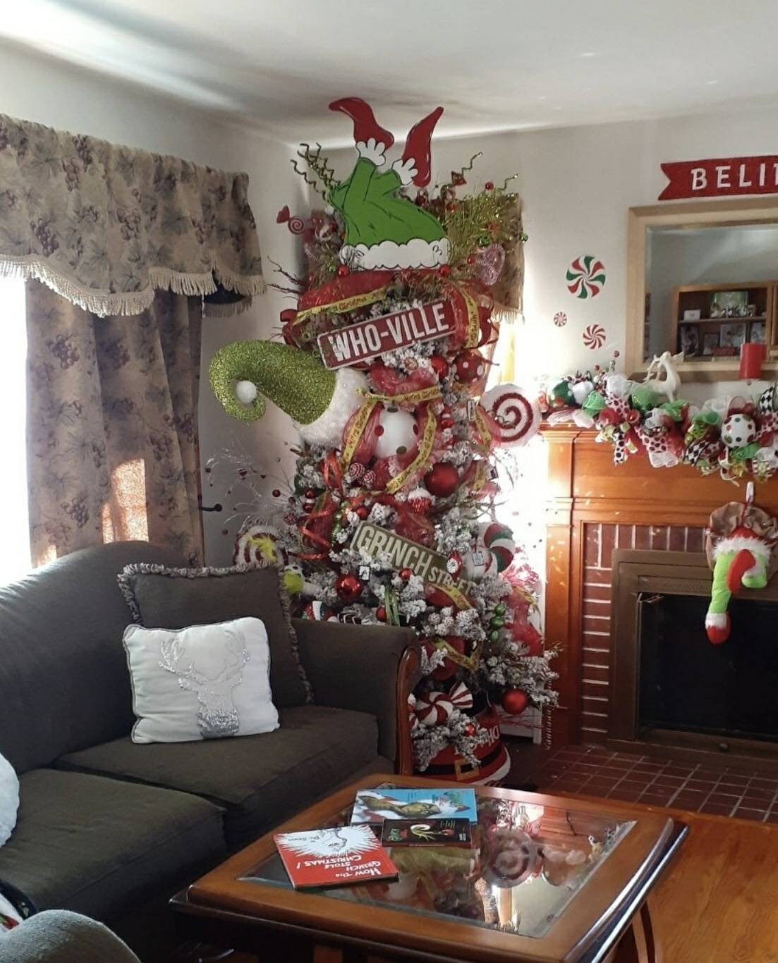 Grinch Christmas Tree Topper Grinch Legs Tree Props Grinch Etsy