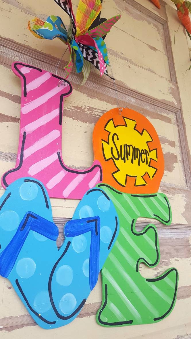 Summertime LOVE Sunshine Flip Flops Summer Door Hanger - Etsy