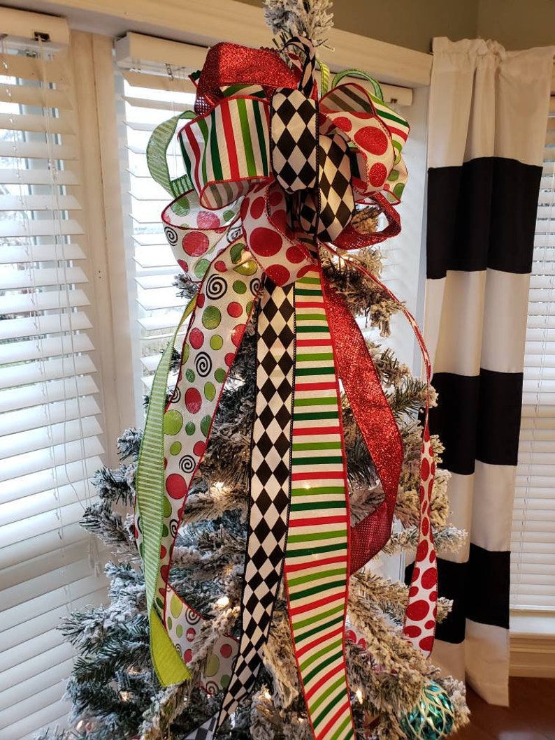 Bow Only Christmas Tree Topper Tree Topper GRINCH Topper Etsy