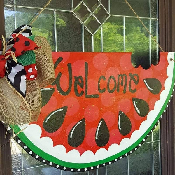 Watermelon Door Wreath Etsy