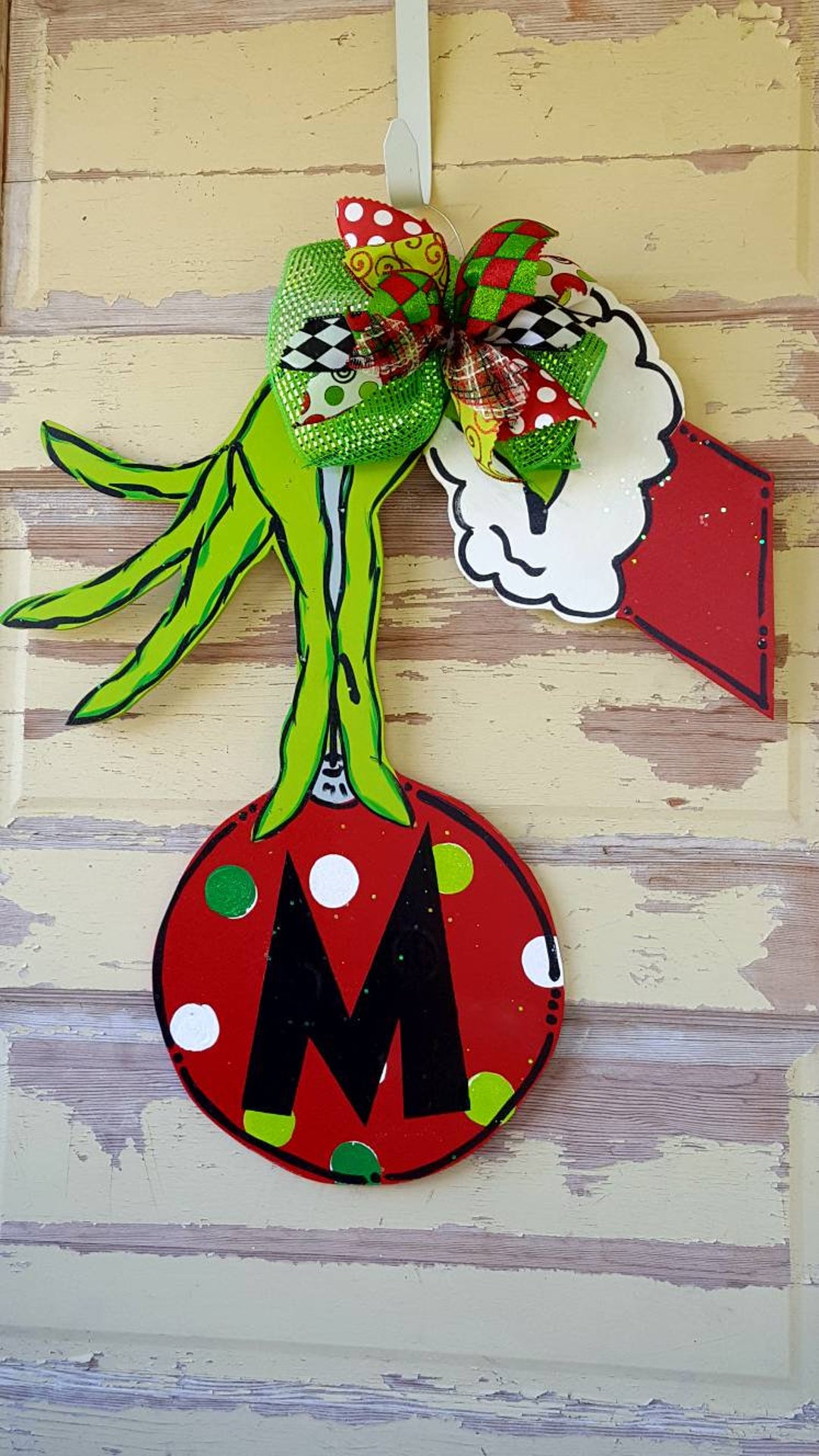 The Grinch Door Hanger, Grinch Hand, Ornament Hanger, Grinch Theme Tree