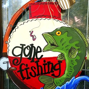 Gone fishing | Lake House | RV | Camper | Fathers Day Gift | Gifts for Him | Wall Decor | Personalized for Him | Grandparent Gift | Hanger