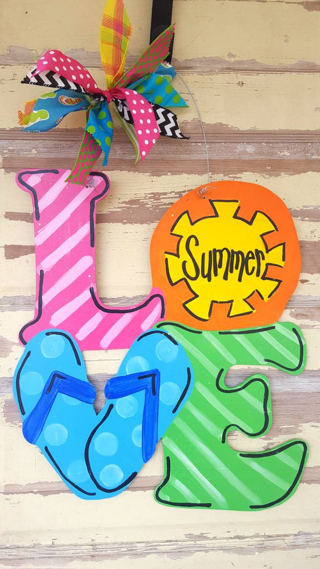 Summertime LOVE Sunshine Flip Flops Summer Door Hanger - Etsy