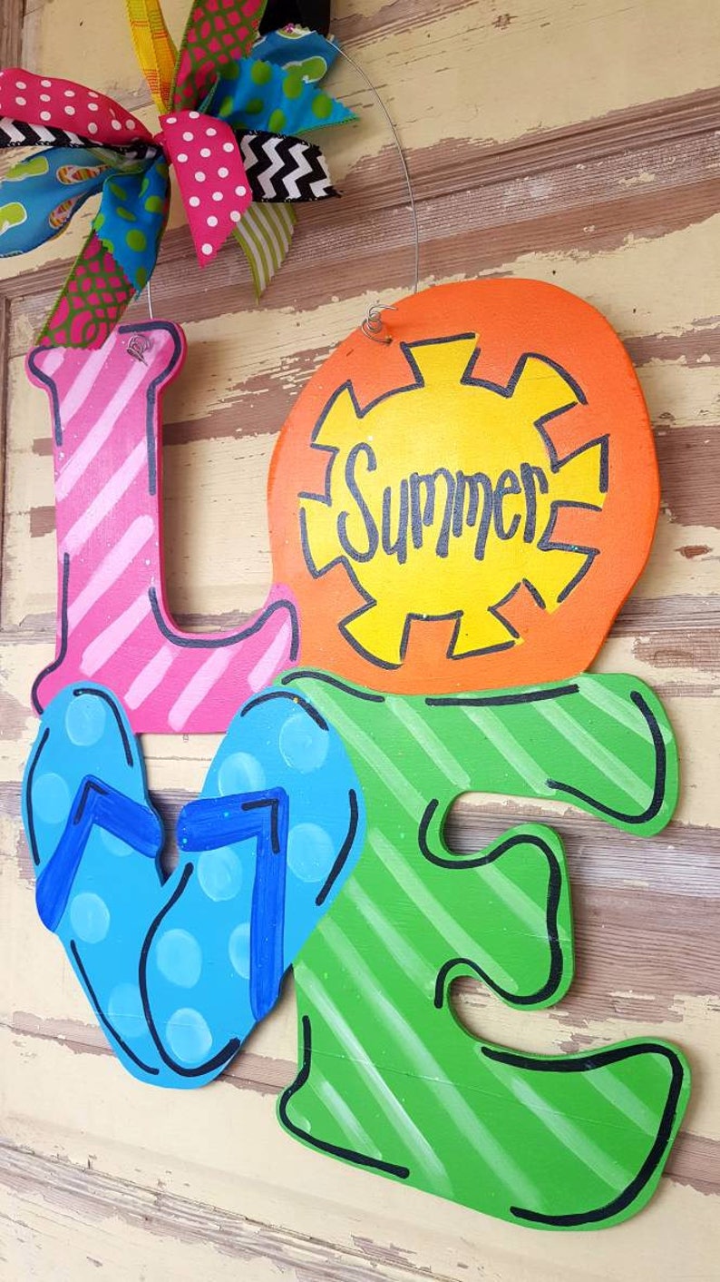 Summertime LOVE Sunshine Flip Flops Summer Door Hanger - Etsy