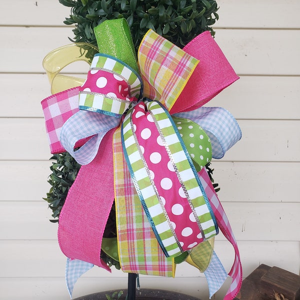 Decorative Ribbon Bow Accent for Topiary, Lantern, Wreath, Door Hanger and Home Decor