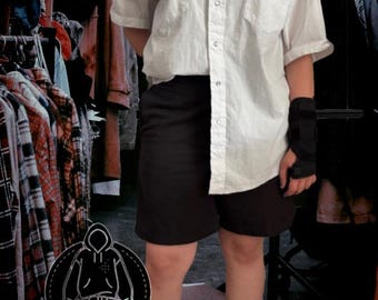 Vintage 90s Dickies Shorts, Black and Anthracite - Oversized Grunge Workwear Skate Bermuda Shorts Y2K - Size 46 / W36 - Curated Thrift Store StyleNFripe