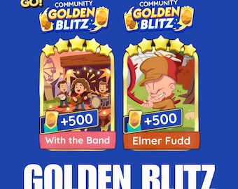 Pegatinas Golden Blitz Monopoly Go With the Band y Elmer Fudd - Entrega rápida